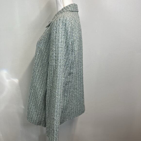 Alfred Dunner Blazer Jacket size 16 Blue Gold Tweed Career Suit Professional - Picture 6 of 8